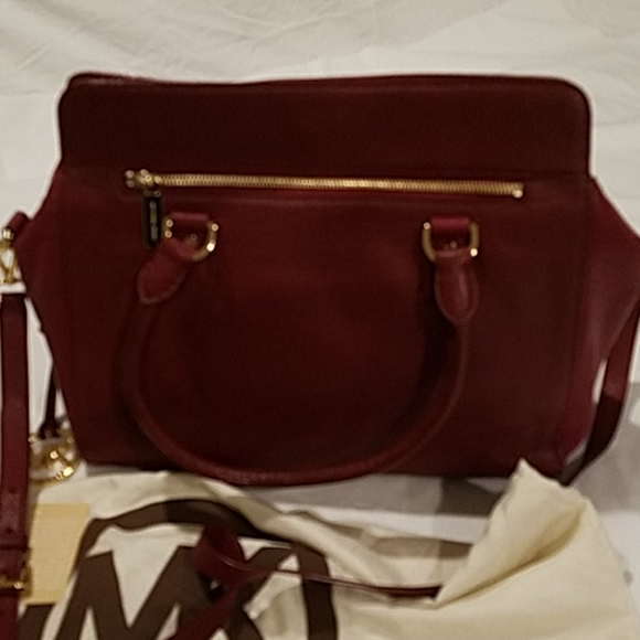 New Michael Kors satchel tote handbag red leather - Picture 5 of 11